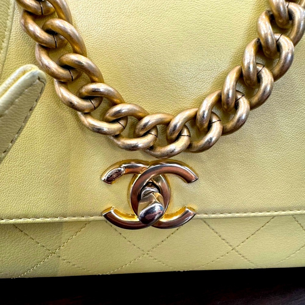Chanel Cream Quilted Chain Bag